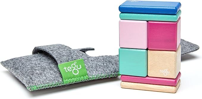 8 Piece Tegu Pocket Pouch Magnetic Wooden Block Set, Blossom | Amazon (US)