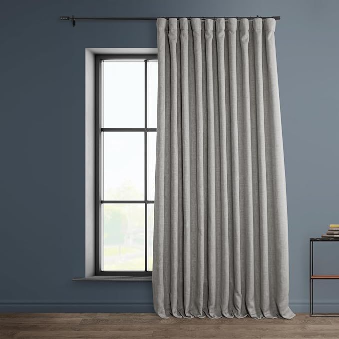 HPD Half Price Drapes BOCH-LN185-P Faux Darkening Curtains-84 Inches Long Extra Wide Luxury Linen... | Amazon (US)