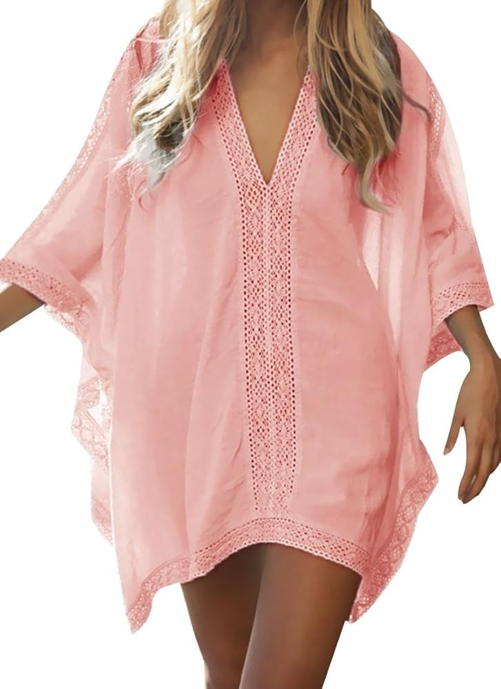 Loritta Womens Beach Bathing Suit Swim Bikini Swimsuit Oversized Cover Up Dresses | Amazon (US)