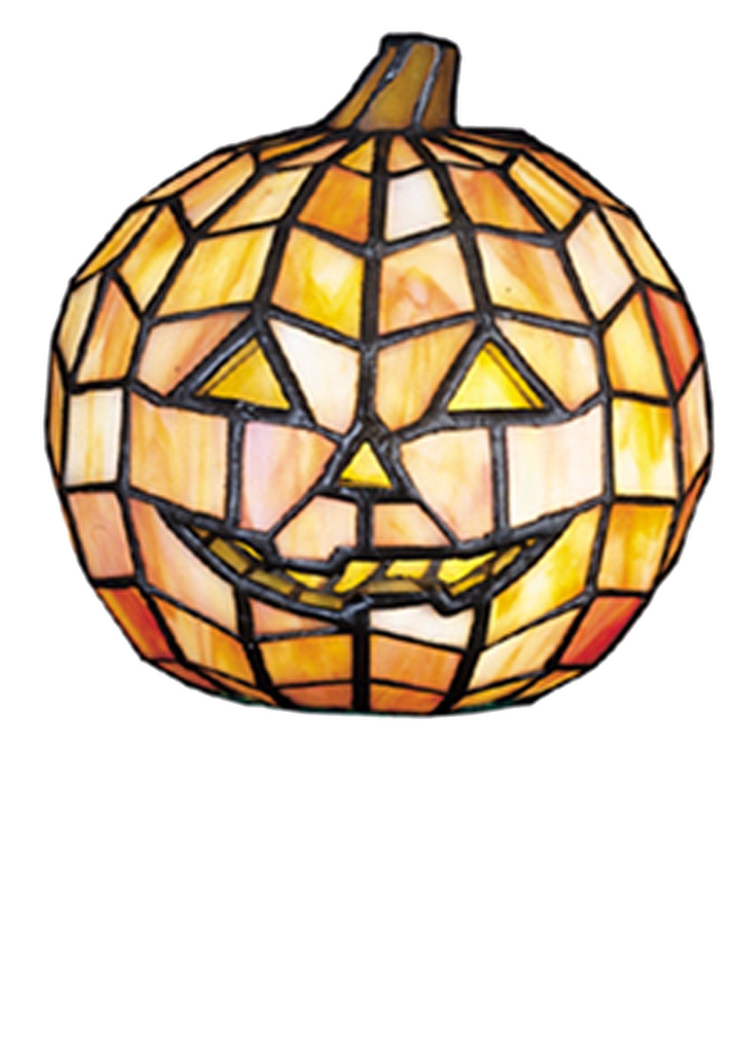 Meyda Tiffany 24733 Jack O'Lantern Tiffany Glass Accent Lamp, 7" Height | Amazon (US)