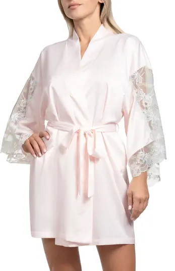 Lace Trim Satin Robe | Nordstrom