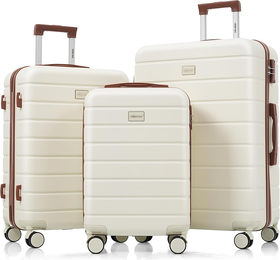 Luggages Sets 3pcs ABS Hardside Luggage Sets Spinner Wheels Suitcase with TSA Lock | Amazon (US)