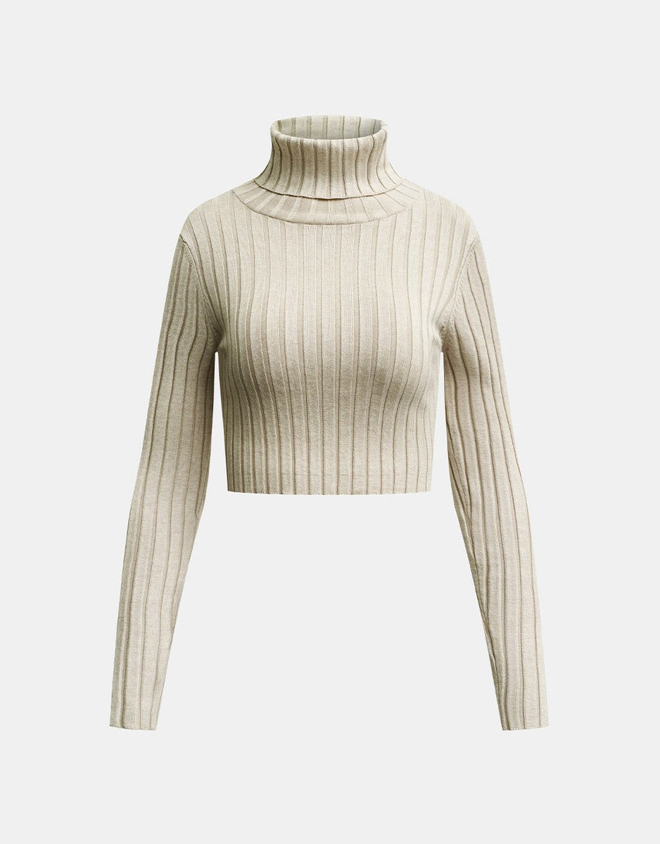 Standard Sleeve Stand Collar Knitted T-Shirt | Urban Revivo