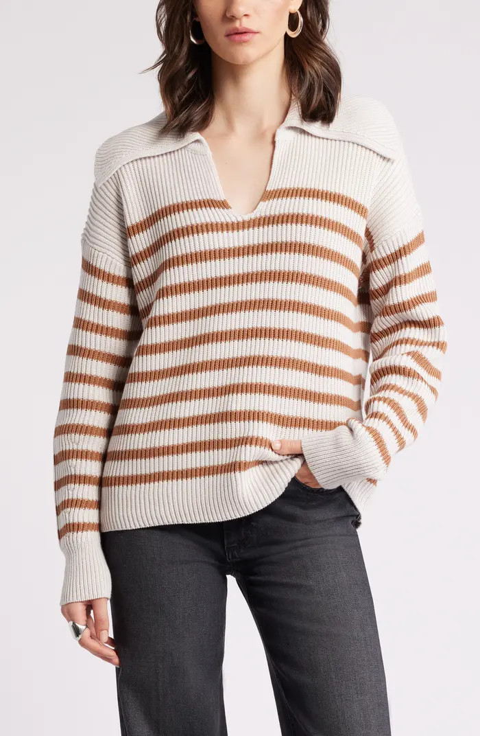 Stripe Long Sleeve Cotton Sweater | Nordstrom Rack