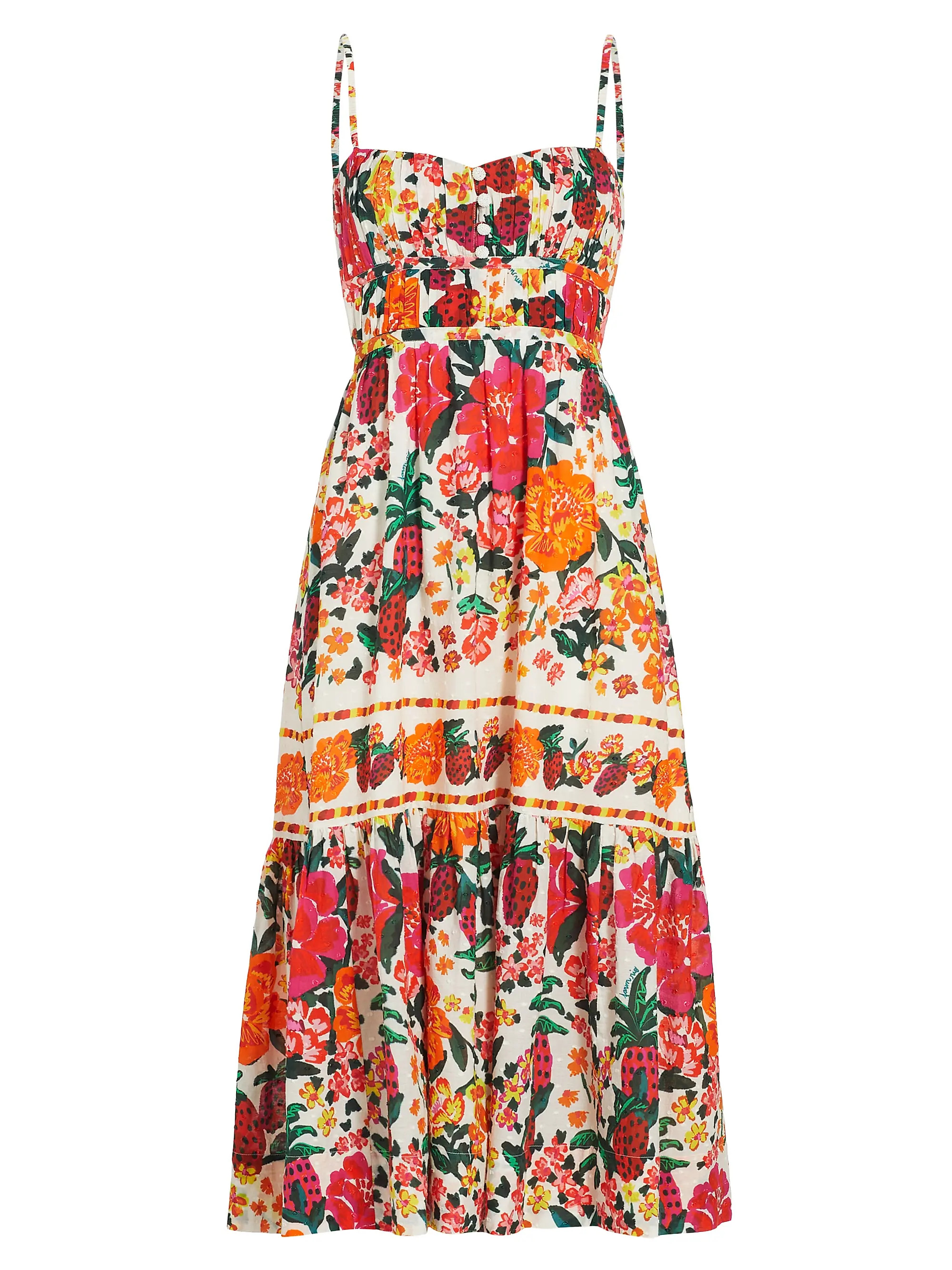 Floral Cotton Strappy Midi-Dress | Saks Fifth Avenue