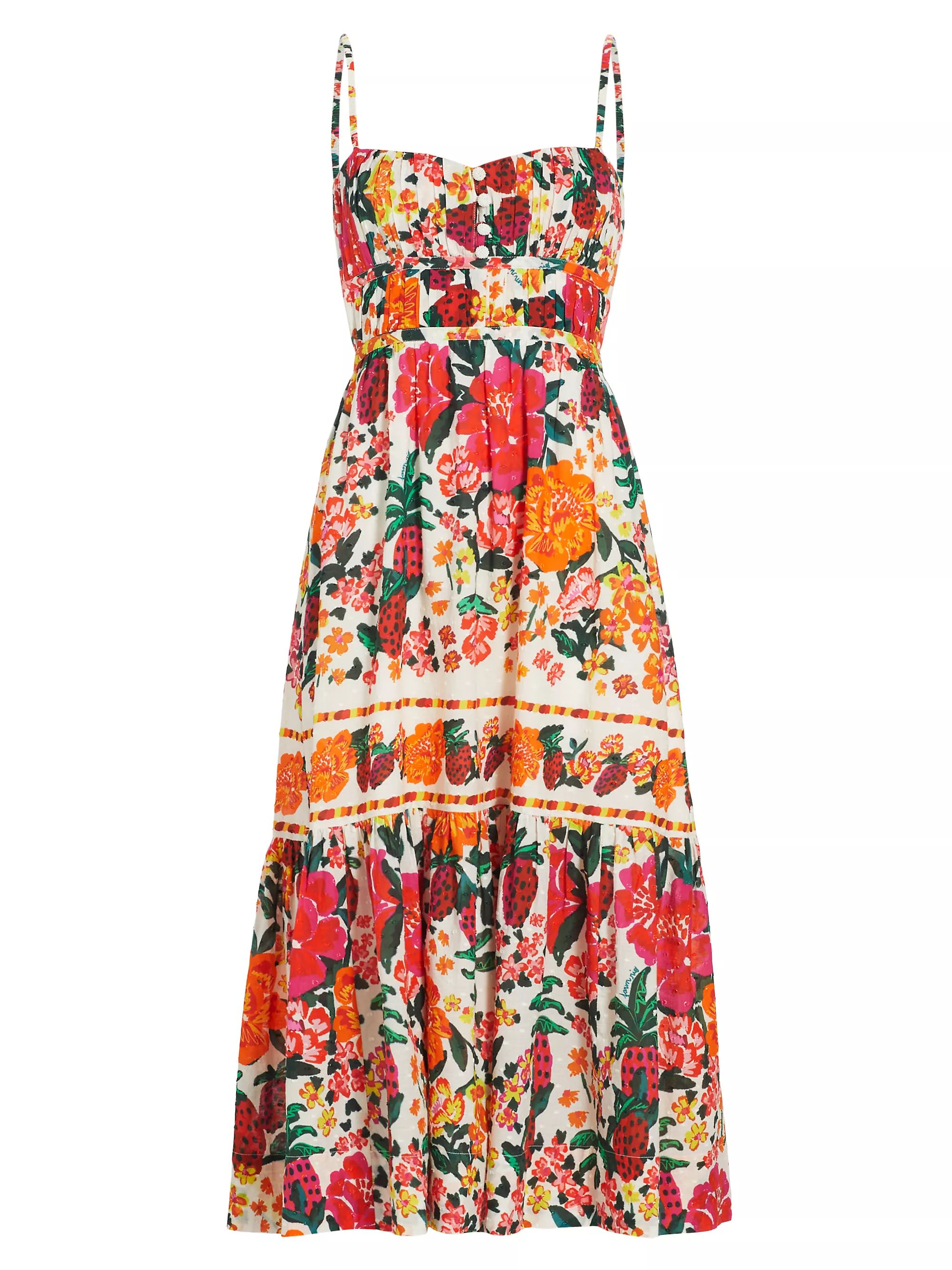Floral Cotton Strappy Midi-Dress | Saks Fifth Avenue