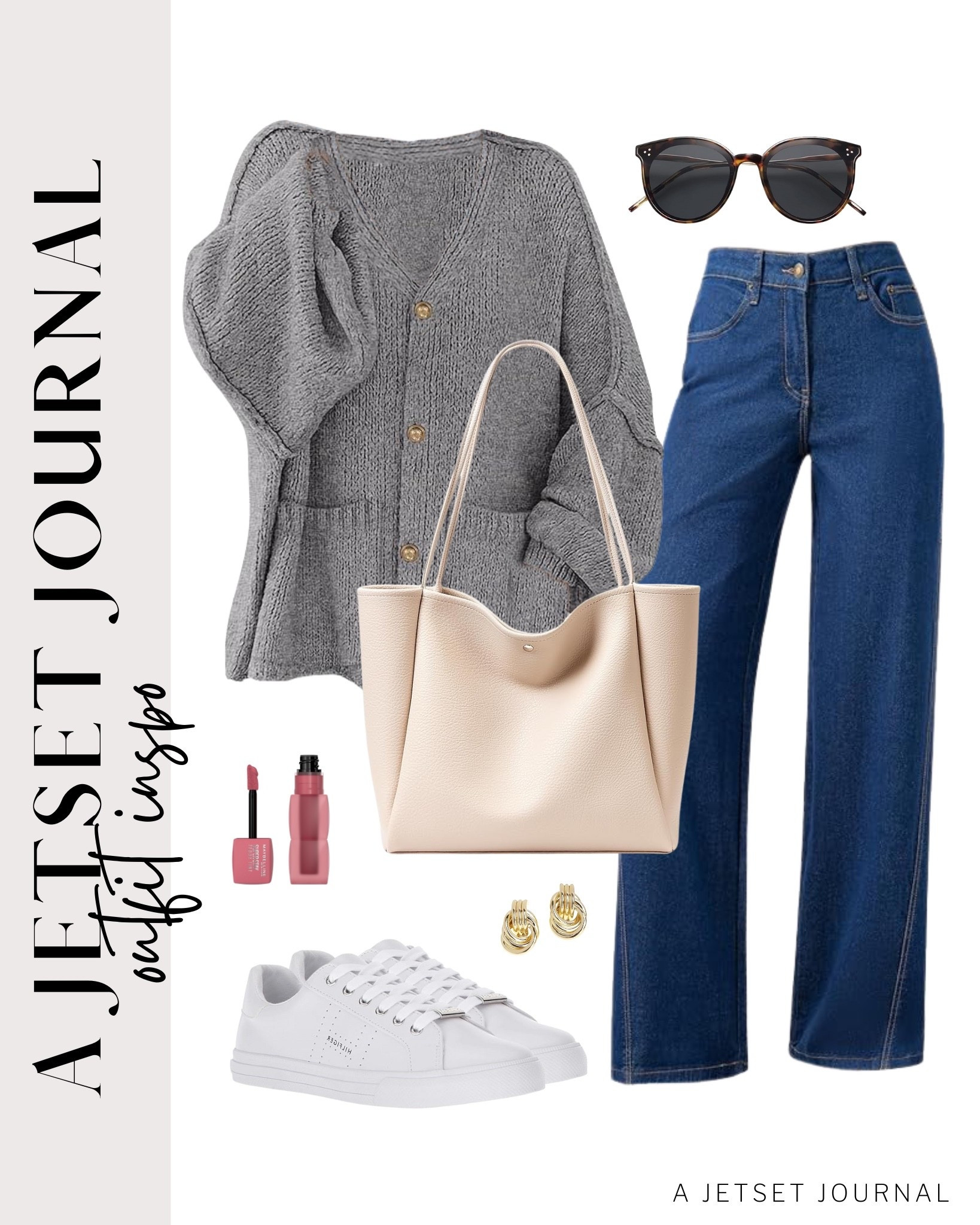 Perfect winter look with this cozy cardigan and cute jeans. Pair it with a tote and bold earrings.
maybelline teddy tint, chunky earrings, baggy wide leg jeans, winter outfit idea, casual look, vacation style, makeup must have, beauty favorite, functional bag, amazon fashion, affordable style

#LTKBeauty #LTKU #LTKSeasonal