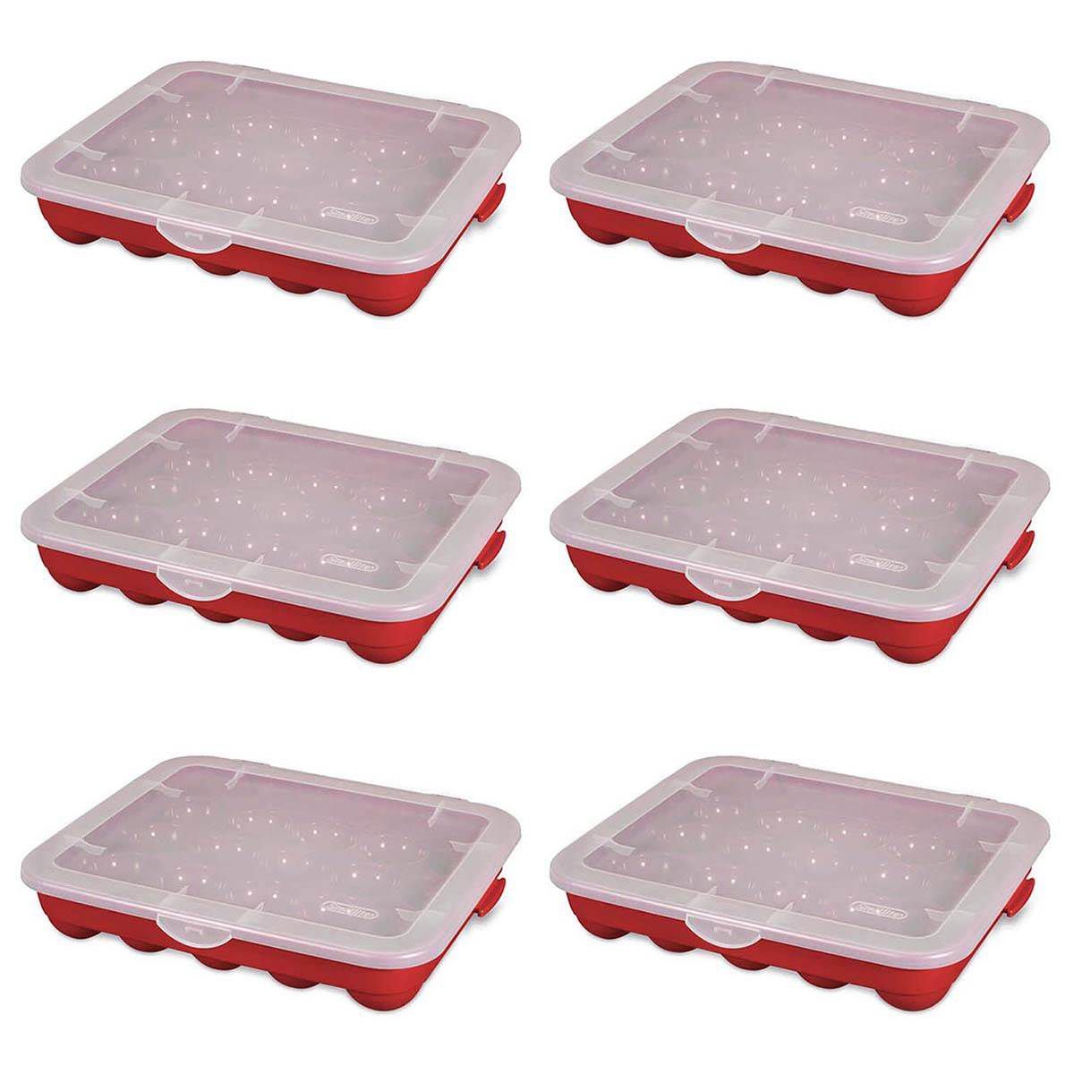 Sterilite 20 Compartment Christmas Holiday Ornament Box Storage Case (6 Pack) | Target