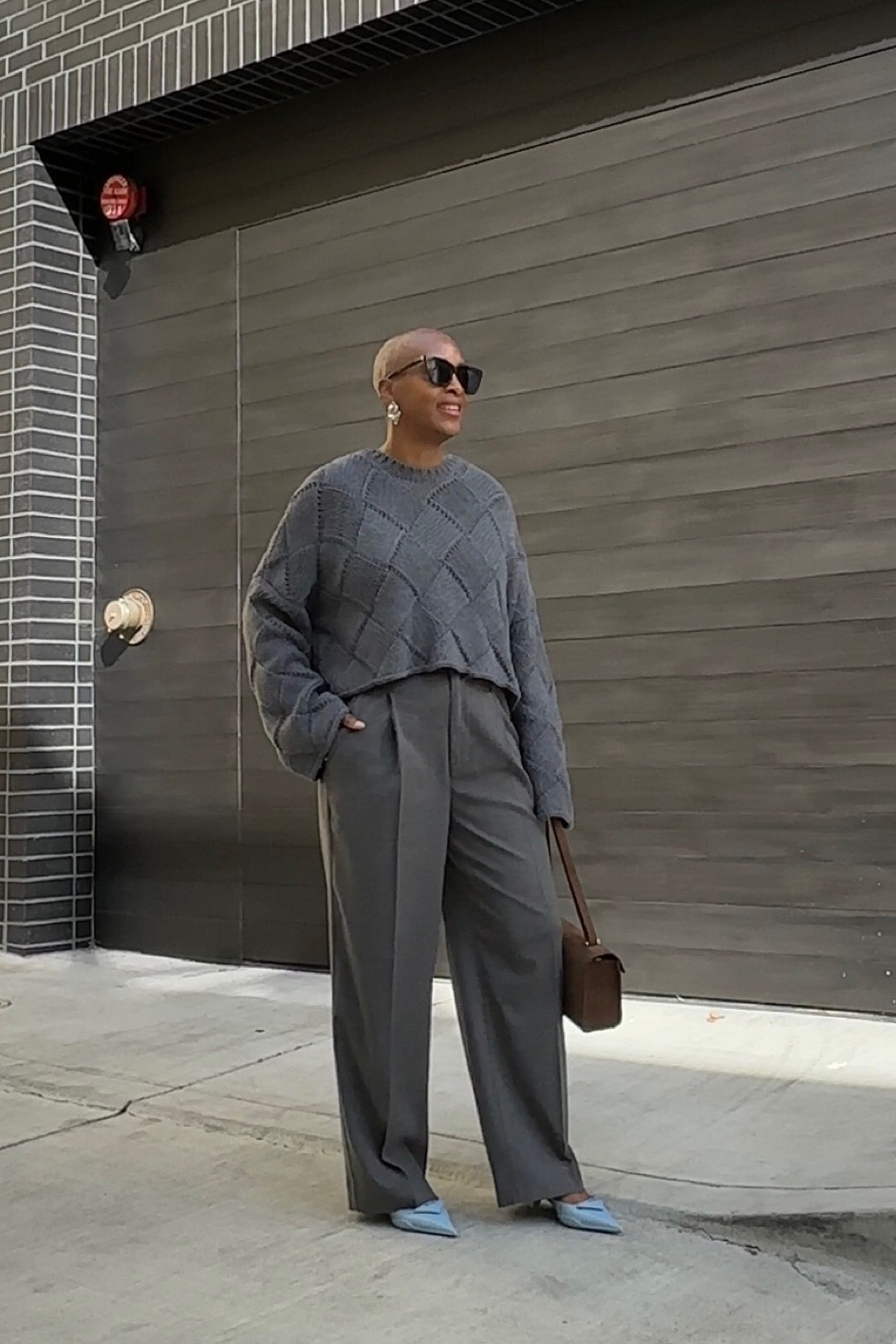 loving this gray/brown/light blue color combo for fall 🩶🤎🩵 my sweater is sold out but it comes in 3 other colors (all on sale!) 

#LTKover40 #LTKworkwear #LTKsalealert