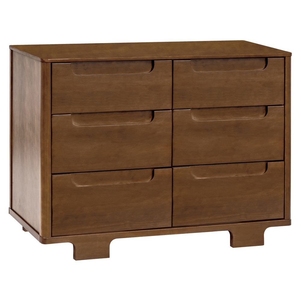 Babyletto Yuzu Modern Natural Walnut Pine Wood 6-Drawer Dresser | Kathy Kuo Home