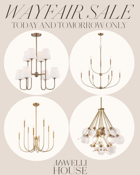 Chandeliers on sale on WAYDAY: today and tomorrow only! Brass chandeliers from Wayfair 

#LTKhome #LTKFind #LTKsalealert