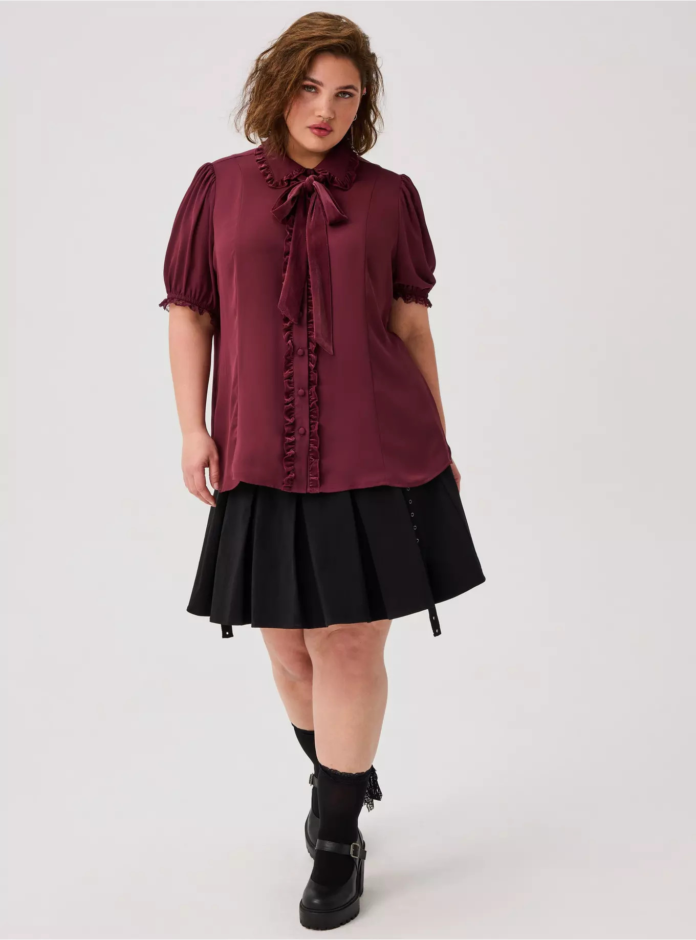 Nightfall Button Front Bow Top | Torrid (US & Canada)