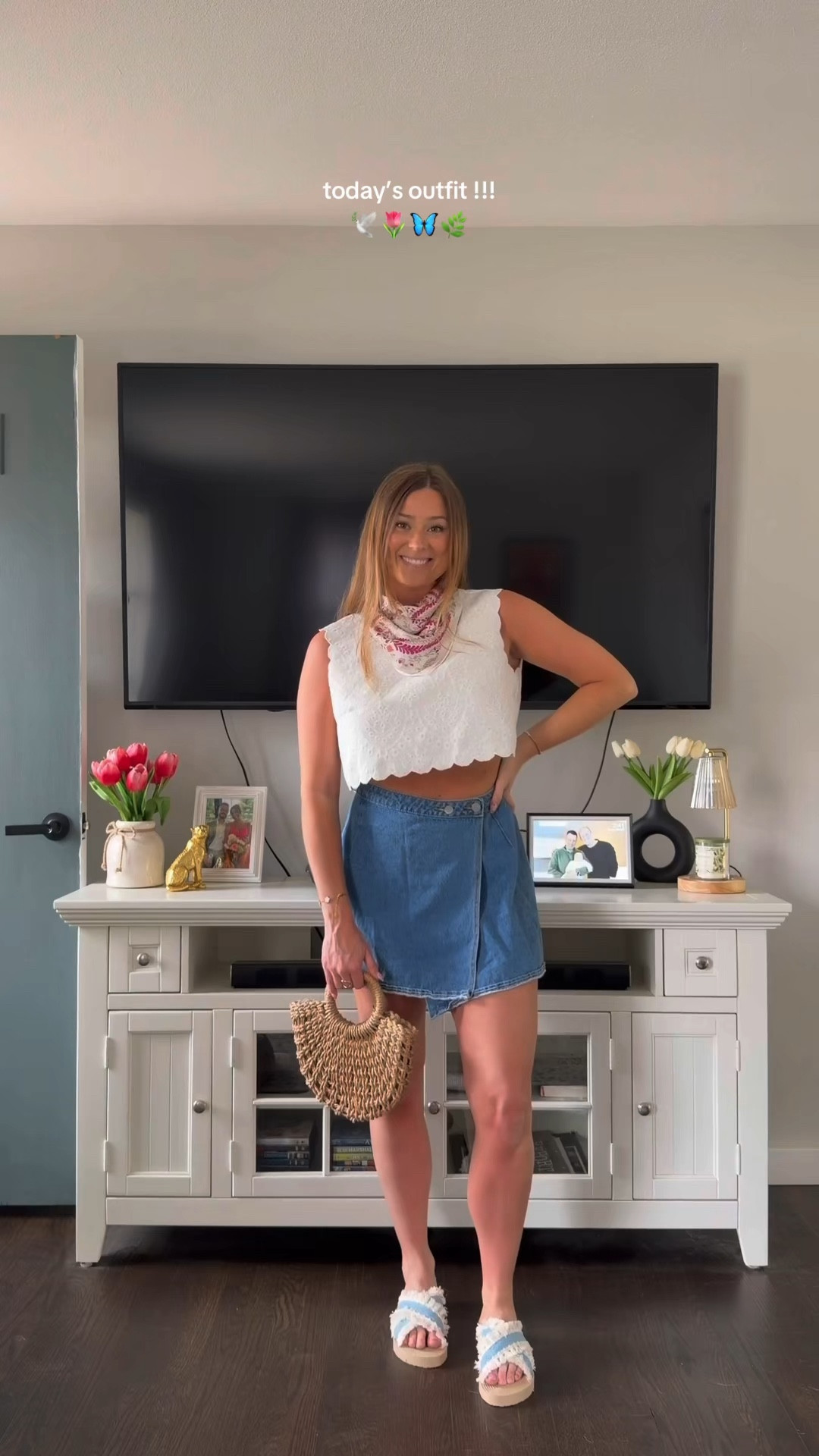 spring outfit or the day!!! wearing my true size in everything. top comes with anything skirt 

#LTKMothersDay #LTKootd