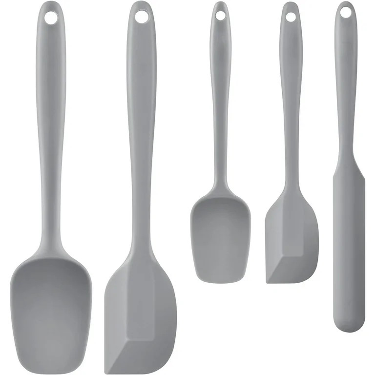 Food Grade Silicone Rubber Spatula Set for Baking, 5 Pcs Cooking, and Mixing High Heat Resistant ... | Walmart (US)