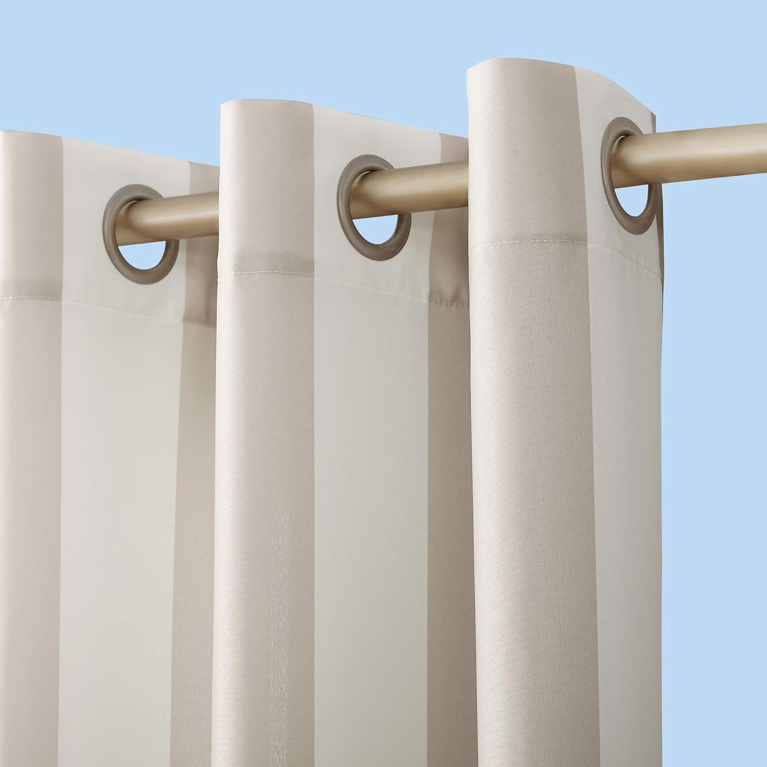 Sun Zero Valencia 2-Pack Cabana Stripe Indoor/Outdoor UV Protectant Energy Efficient Grommet Curt... | Amazon (US)