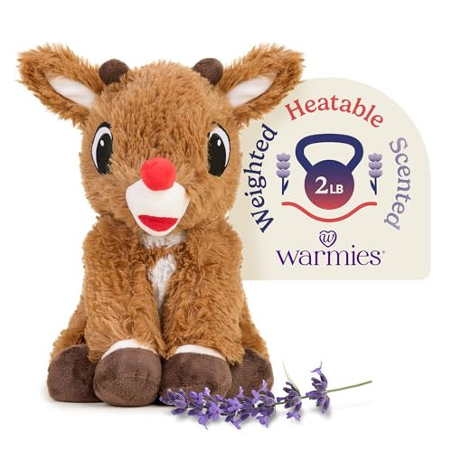 warmies Microwavable & Weighted Stuffed Animals, Rudolph - Heated Stuffed Animal Plushie for Warmth & Comfort - Cute Soft Plush Toys for Adults & Children (Boys, Girls, Babies & Toddlers) | Amazon (US)
