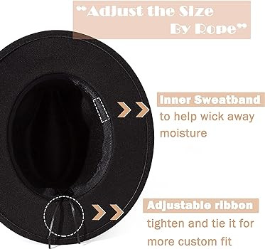 Lisianthus Men & Women Vintage Wide Brim Fedora Hat with Belt Buckle | Amazon (US)