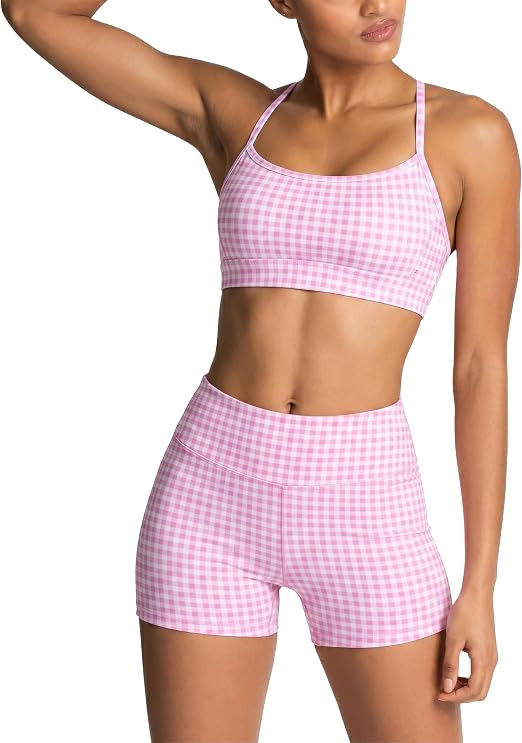IMEKIS Women's Workout Sets 2 Piece Yoga Outfit High Waisted Biker Shorts Leggings Sports Bra Gym... | Amazon (US)