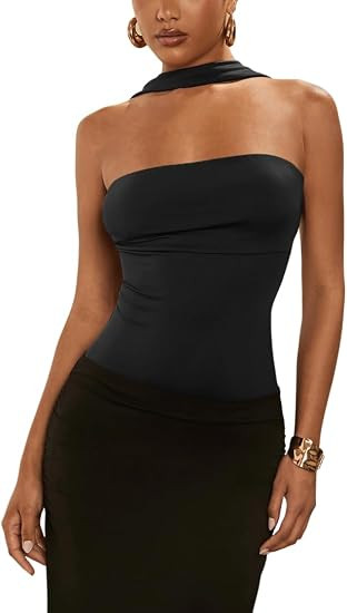 SOLY HUX Women's Sleeveless Halter Bodysuit Open Back Body Suits Sexy Party Slim Fit Backless Top... | Amazon (US)