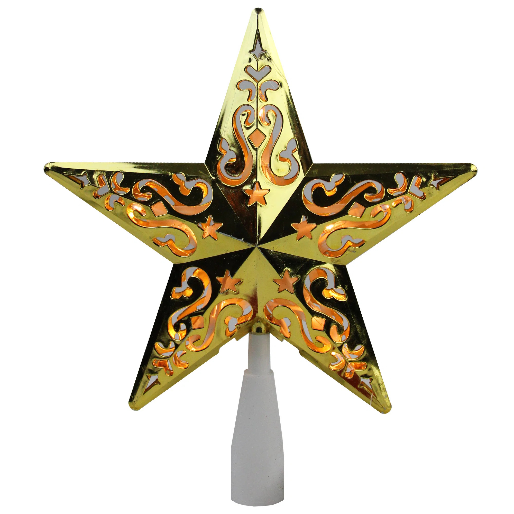 Lighted Scroll Star Christmas Tree Topper - Clear Lights | Wayfair North America
