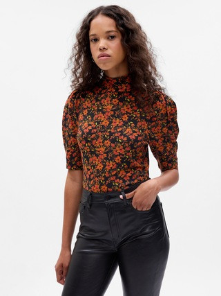 Featherweight Puff Sleeve Rib T-Shirt | Gap (US)