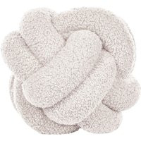 Beliani - Modern Boucle Decorative Knot Cushion White 20 x 20 cm Malni | ManoMano UK
