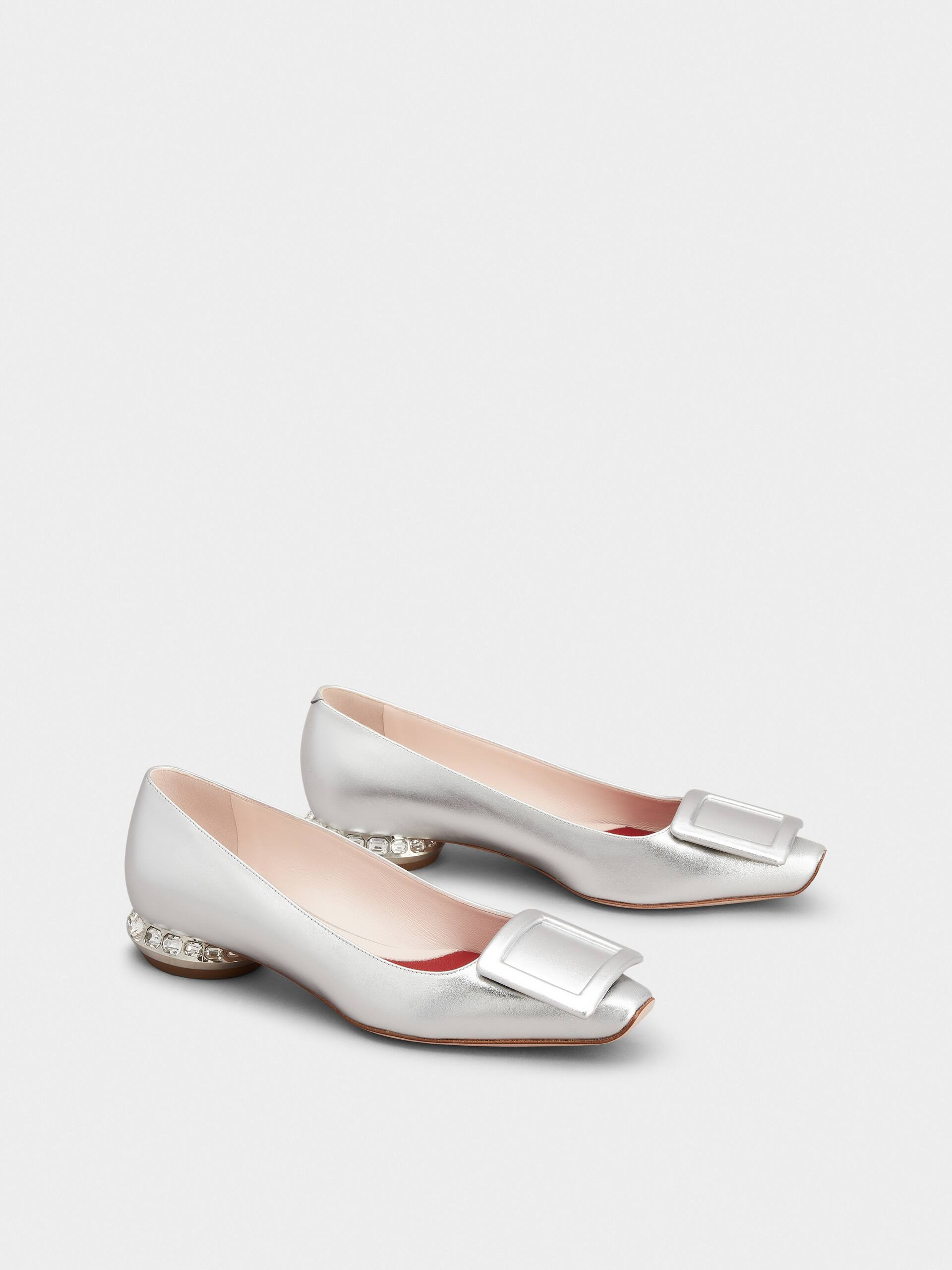 Strass Heel Covered Buckle Ballerinas in Nappa Leather | Roger Vivier US