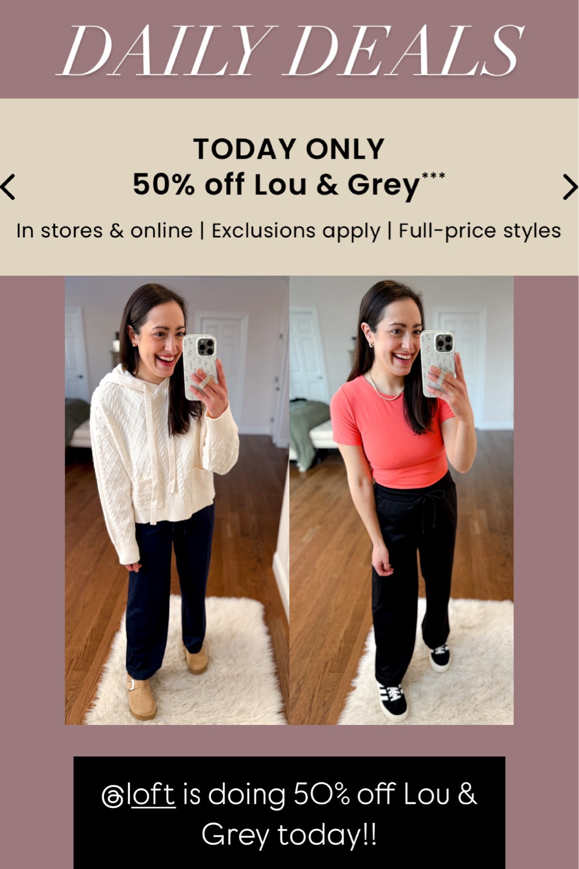 Loft 50% off Lou & grey
The best pants!!
Size small petite 

#LTKFindsUnder50 #LTKFindsUnder100 #LTKSaleAlert