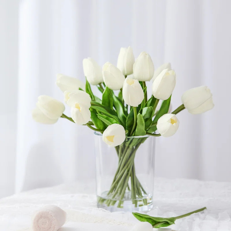 Polyether Polyurethane (PU) Tulip Arrangement in Vase | Wayfair North America