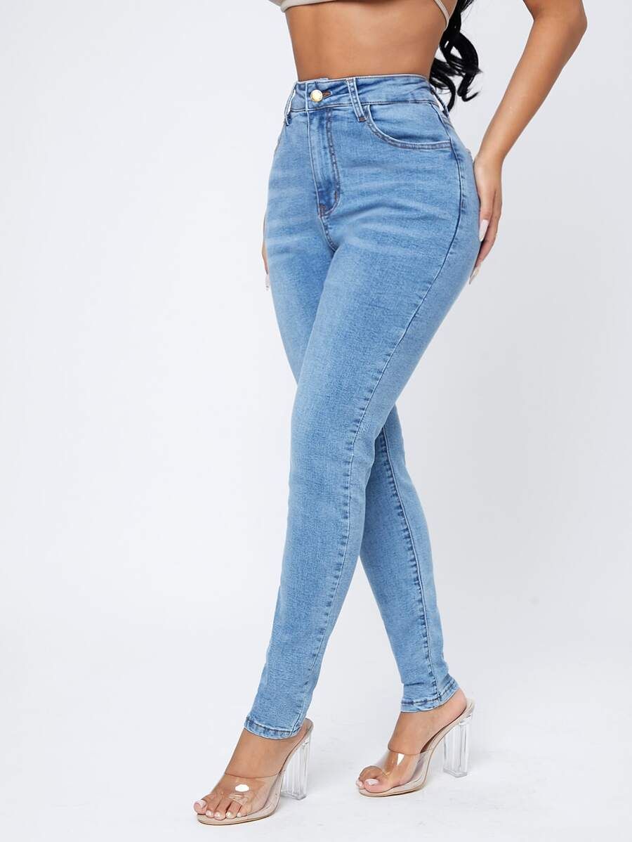 High Waist Skinny Cropped Jeans | SHEIN