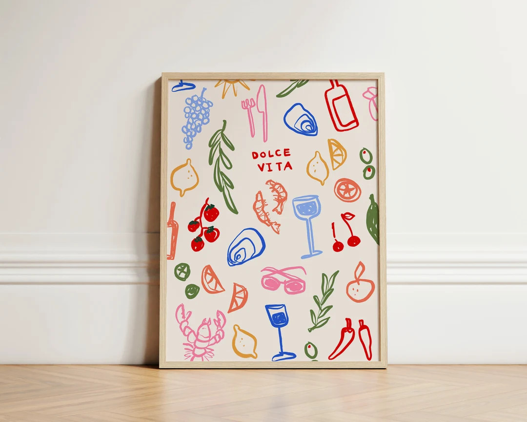 Dolce Vita Print, Print Wall Art, Summer Wall Art, Kitchen Prints, Wall Print, Home Decor, Italia... | Etsy (US)