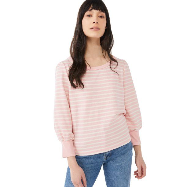 Free Assembly Women's Three-Quarter Blouson Sleeve Terry Top | Walmart (US)