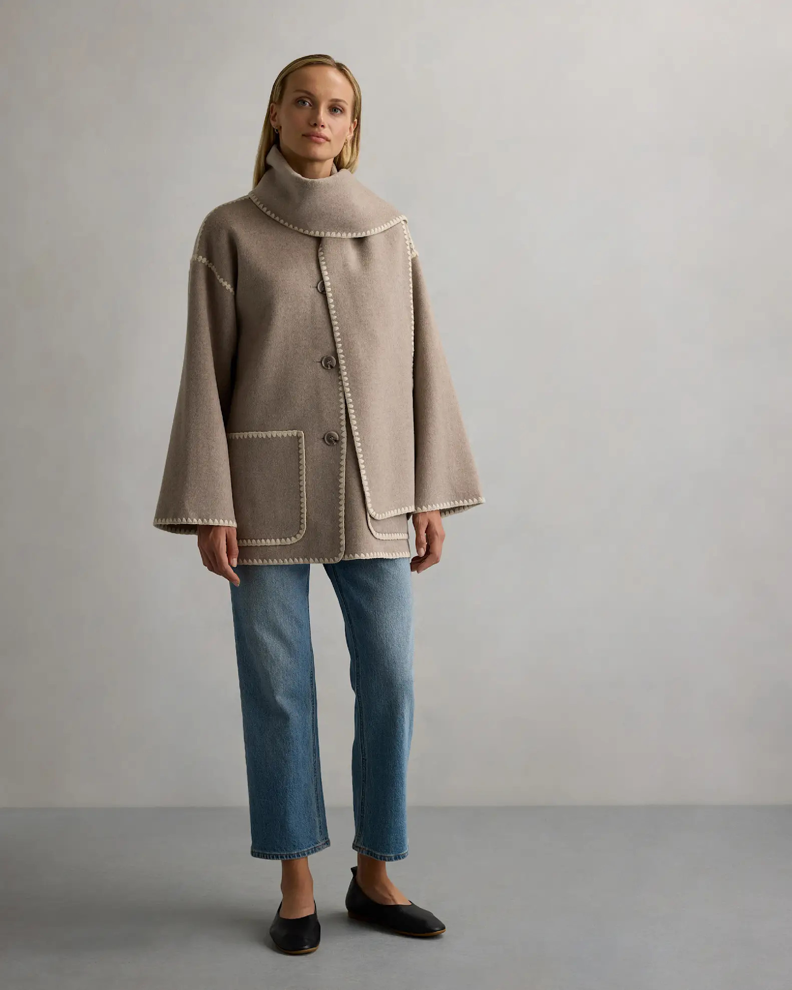 Double-Faced Merino Wool Scarf Coat | Quince
