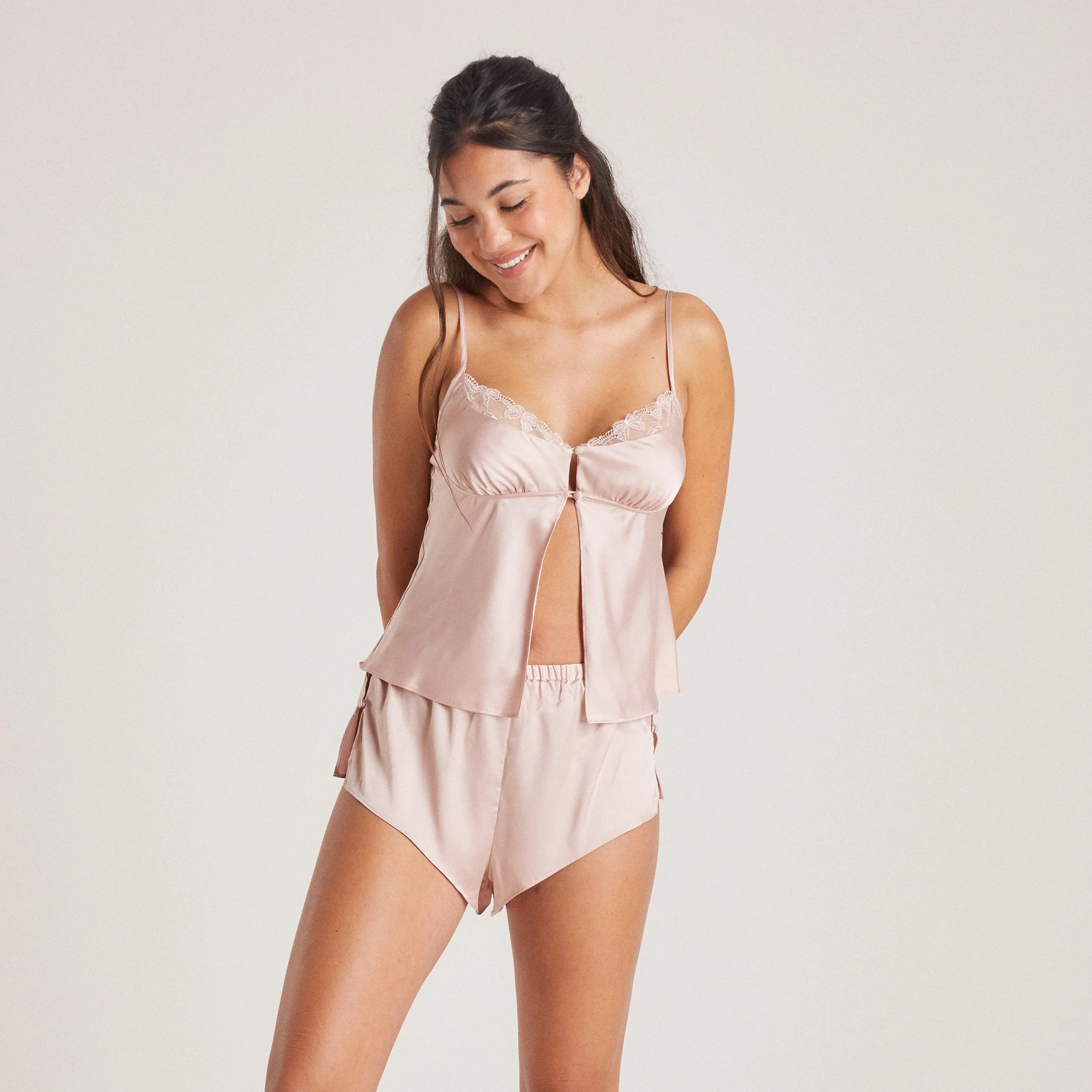 Bow Satin Cami Pyjama Top - Blush | Lounge UK