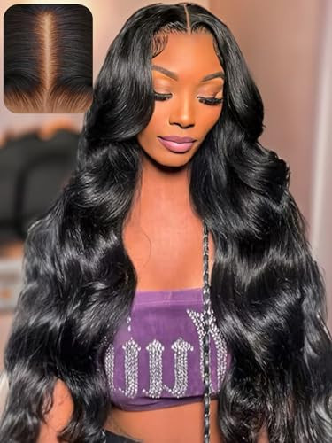 UNICE Body Wave Pre Everything Glueless Wigs Human Hair with Ear Tab Tape 13x4 Lace Front Human Hair Wig Pre Plucked Pre Cut Bleached Knots with Baby Hair 18 inch | Amazon (US)