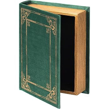 Vintiquewise Decorative Vintage Book Shaped Trinket Storage Box- Green | Amazon (US)