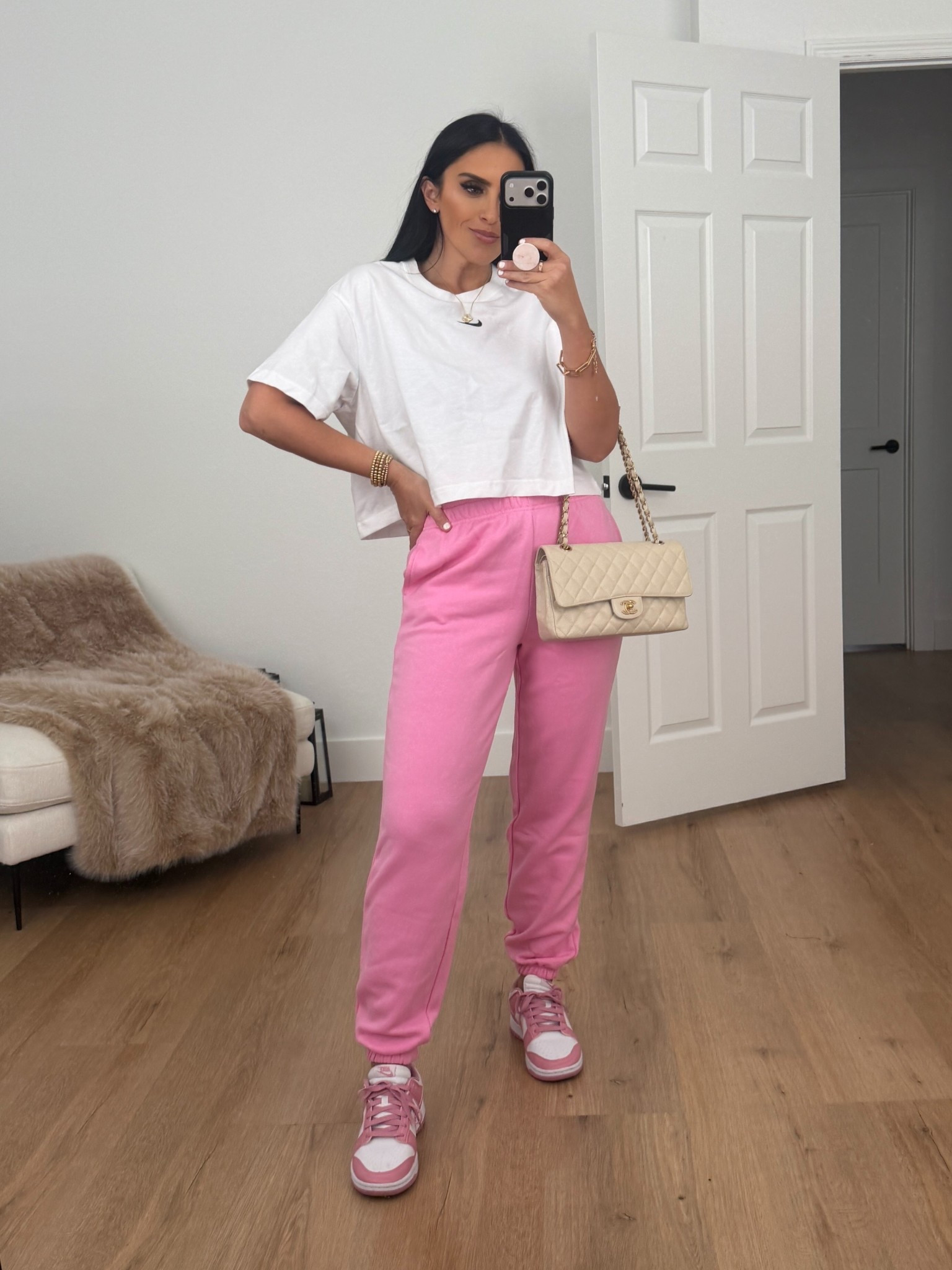 No Boundaries Soft Fleece Joggers wearing size small. 
