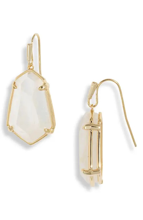 Kendra Scott Alexandria Drop Earrings in Gold Iridescent Clear at Nordstrom | Nordstrom