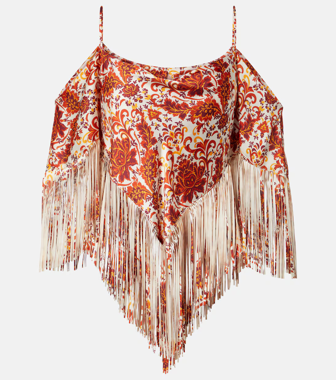 Fringed printed top | Mytheresa (UK)