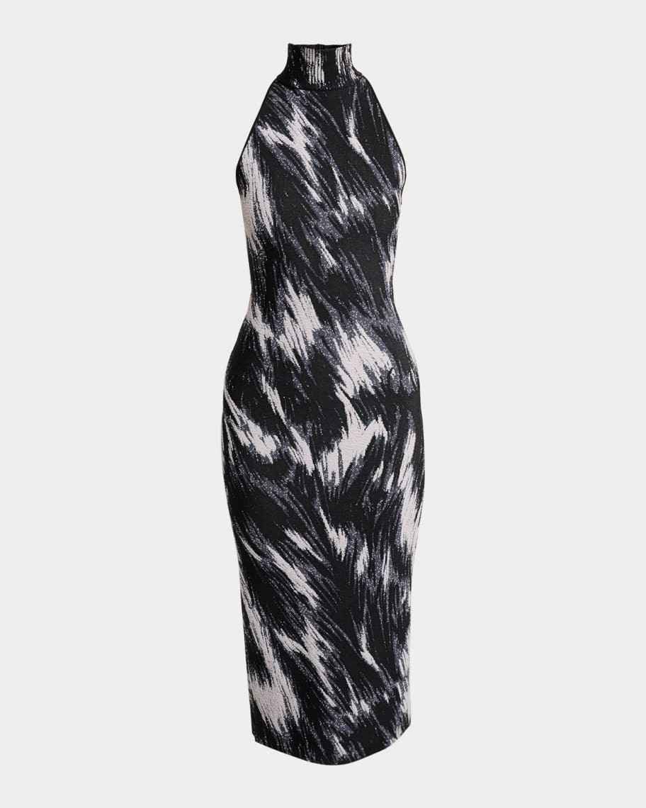 Sleeveless Mock-Neck Midi Dress | Neiman Marcus