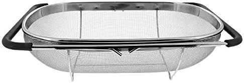 Makerstep Over the Sink Colander Strainer Basket Stainless Steel, For Kitchen Sink with Rubber Gr... | Amazon (US)