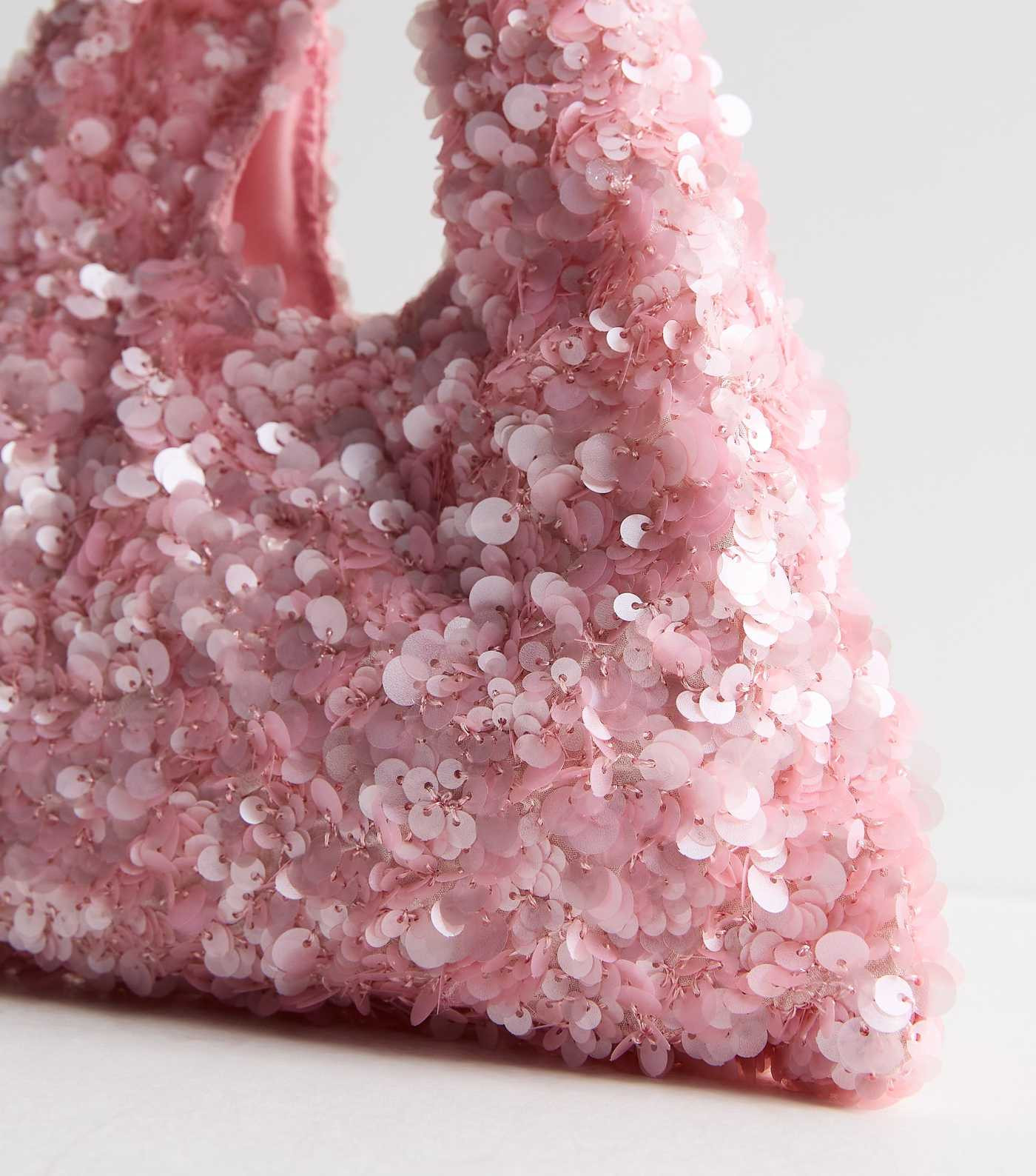 Light Pink Sequinned Grab Bag | New Look | New Look (UK)