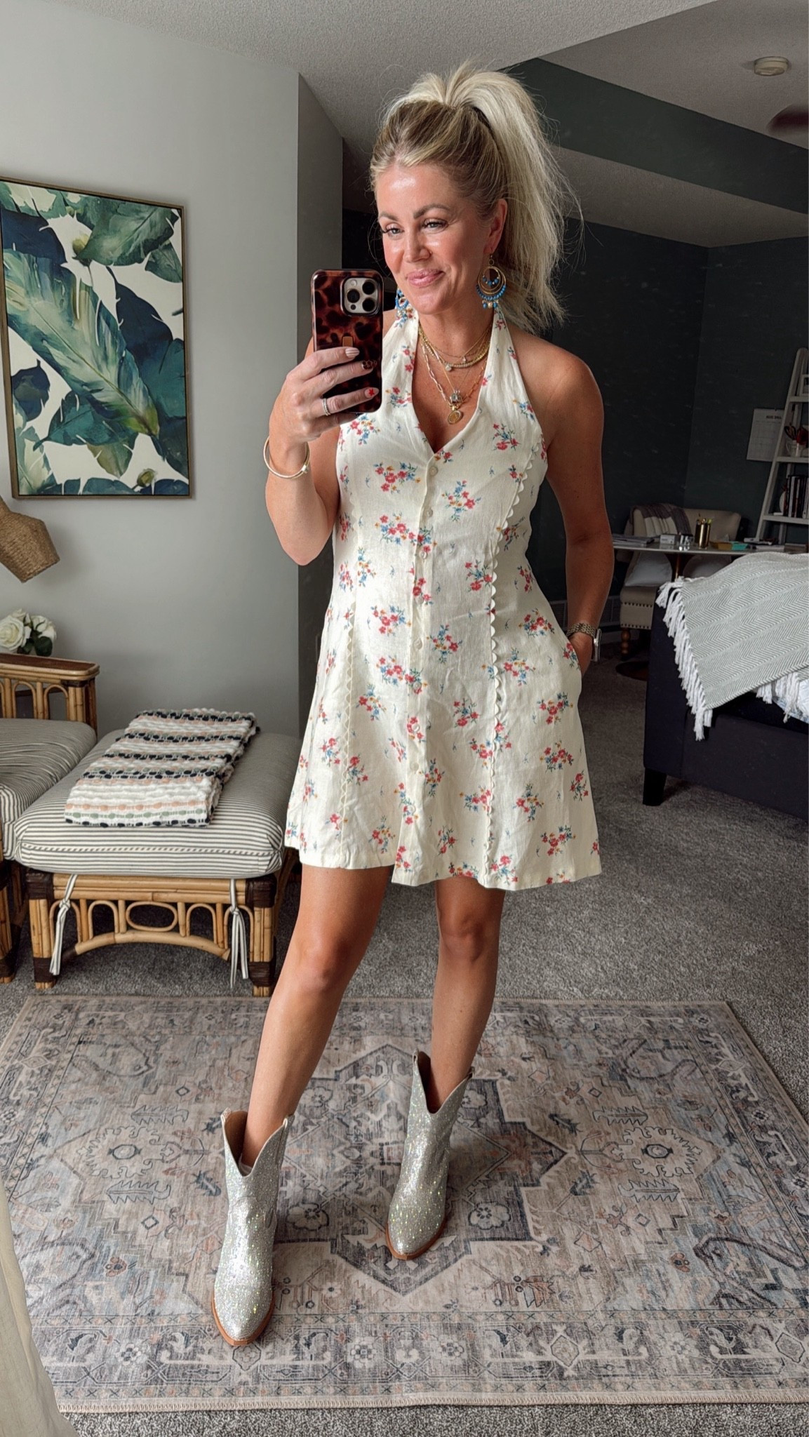 Concert ready!! 🤠 🎶  My dress is on MAJOR sale!! The rhinestone boots are comfy and BEYOND cute!!!

#LTKootd #LTKSaleAlert #LTKOver40