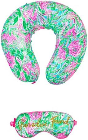 Amazon.com: Lilly Pulitzer Travel Pillow and Eye Mask Set, Plush Neck Pillow and Adjustable Sleep... | Amazon (US)