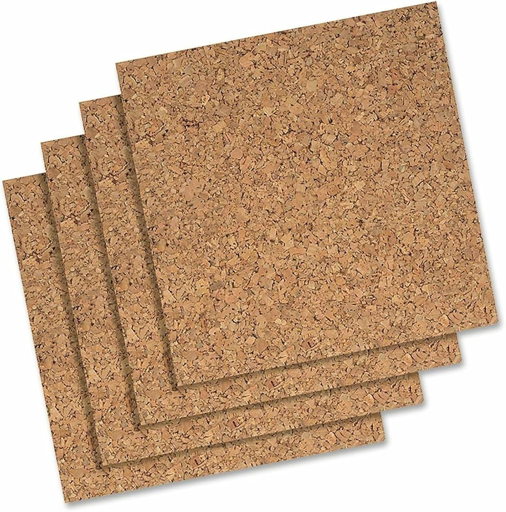 Quartet Cork Tiles, Cork Board, 12" x 12", Corkboard, Wall Bulletin Boards, Natural, 4 count (Pac... | Amazon (US)