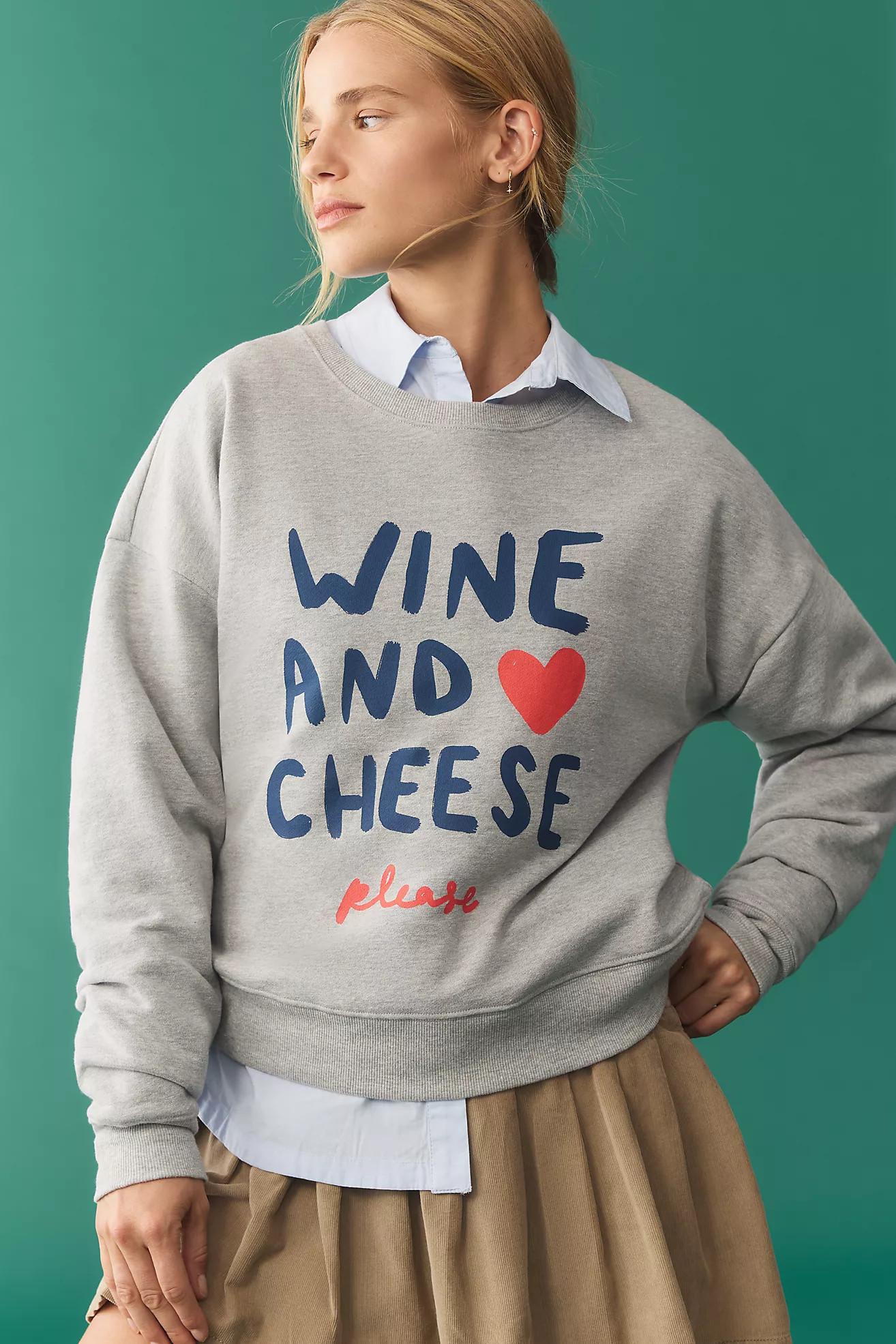 Jordan Nickson x Anthropologie Wine and Cheese Graphic Sweatshirt | Anthropologie (US)