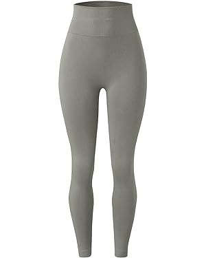 Workout Leggings Women's High Waist Butt-Lifting Stretch Slim Yoga Pants Solid Casual Sports Runn... | Amazon (US)
