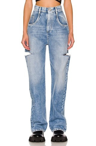 Maison Margiela 5 Pocket Side Slit Jeans in Denim-Medium | FWRD 
