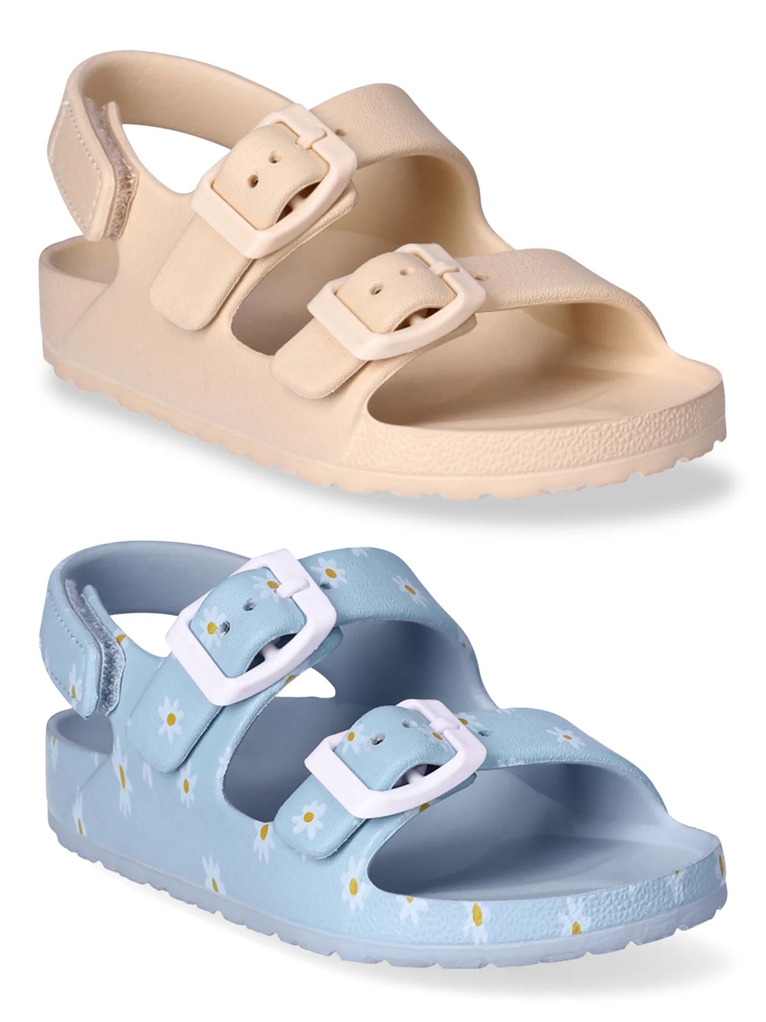 Wonder Nation Toddler Girls Two-Pack EVA Buckle Sandals - Walmart.com | Walmart (US)