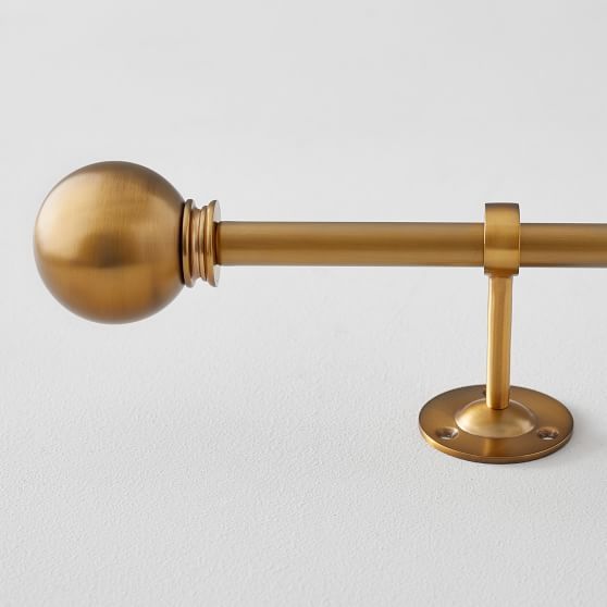 Classic Ball Finial + Hardware Set - Brass | Pottery Barn Teen